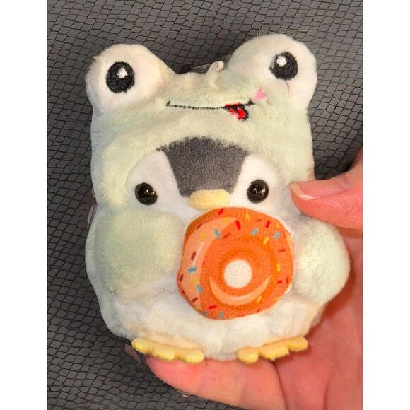 Penguin Donut/Frog Costume Keychain, Keyring Gift Pendant Handbag NEW‎ no tag 4" - Picture 1 of 5
